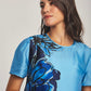 Women Regular Fit Top - Printed Blue