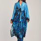 Women Regular Fit Kimono - Printed Blue