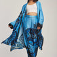 Women Regular Fit Kimono - Printed Blue