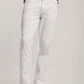 Dalydress men's white jeans with front pockets, styled with brown slip-on shoes and navy shirt