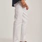 Dalydress men's casual white pants with brown slip-on shoes and navy shirt