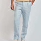 Dalydress men's light blue pants paired with beige shirt and white sneakers
