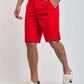 Dalydress men's red printed shorts with side pockets, paired with white sneakers