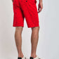 Dalydress men's red patterned shorts with back pockets, casual wear, rear view