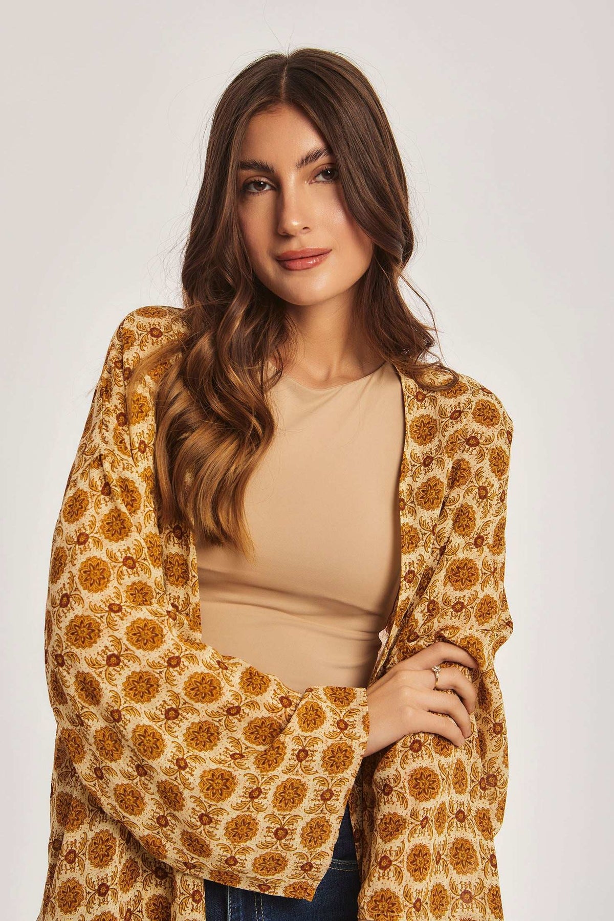 Women Regular Fit Kimono - Multicolorcolor