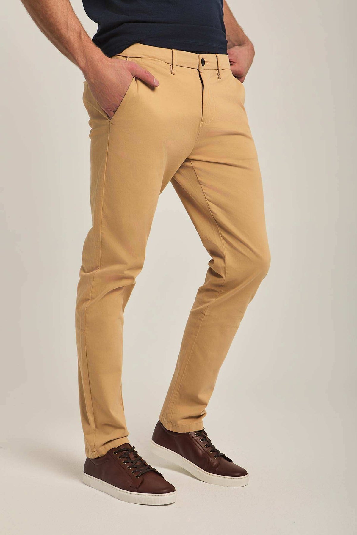 Men Slim Fit Pant - Beige