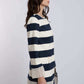 Dalydress women's navy and white striped jacket with lace trim, side view