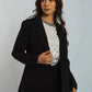 Women Regular Fit Blazer - Black