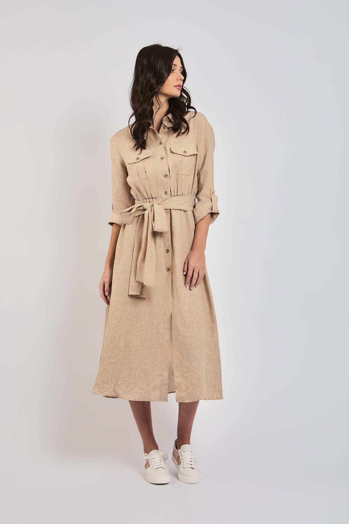 Women Regular Fit Dress - Brown