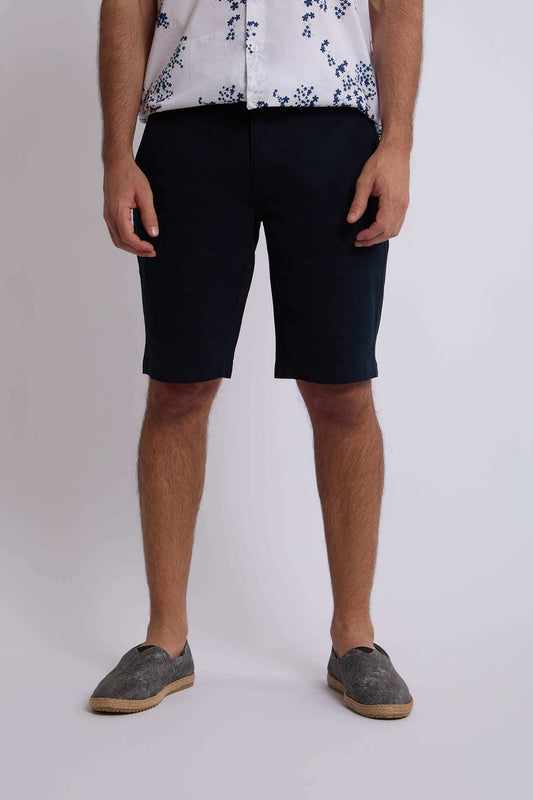 Men Regular Fit Bermuda - Navy