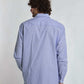 Man in blue and white striped Dalydress shirt and jeans, back view, casual men's fashion