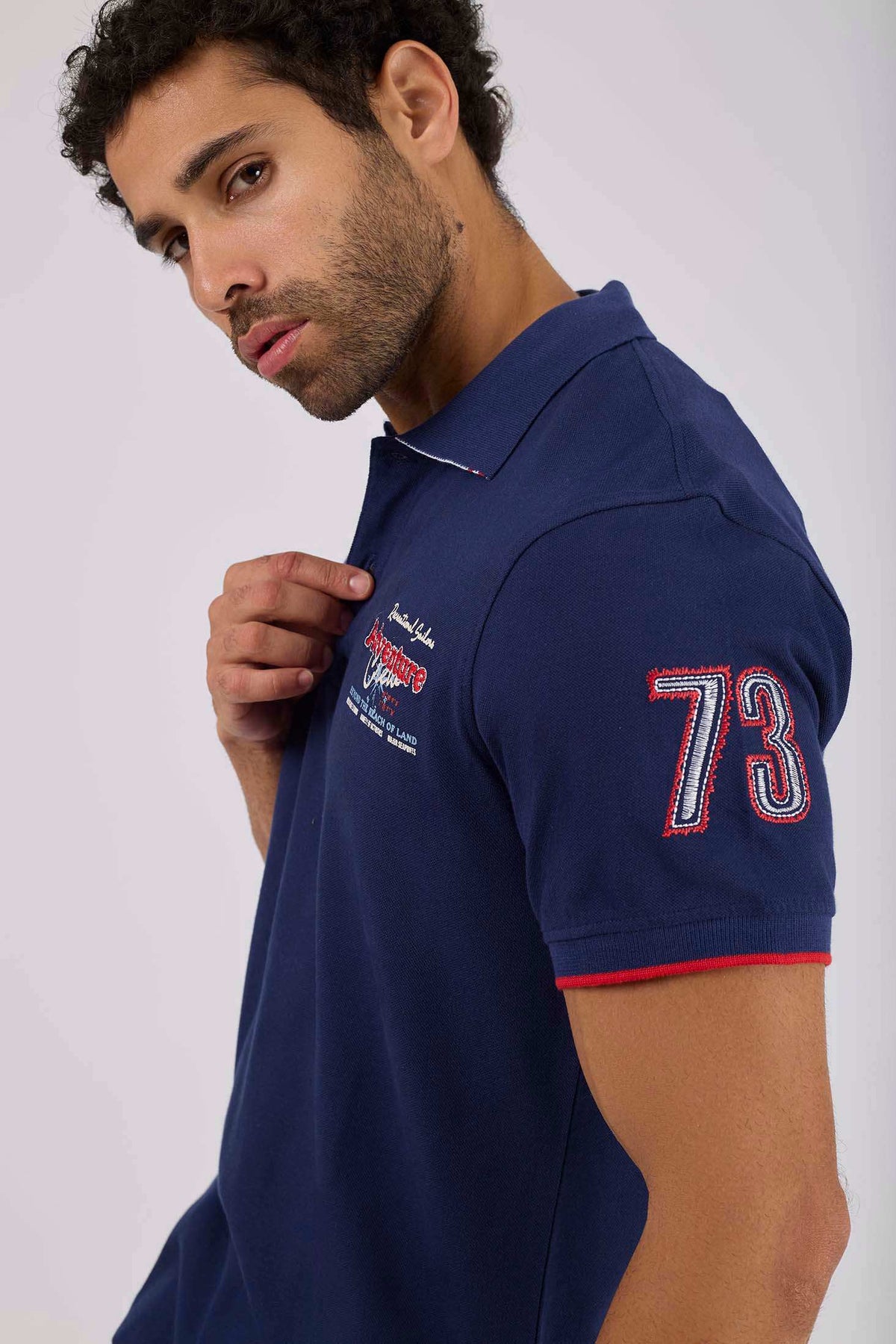 Men Regular Fit Polo - Dark Navy