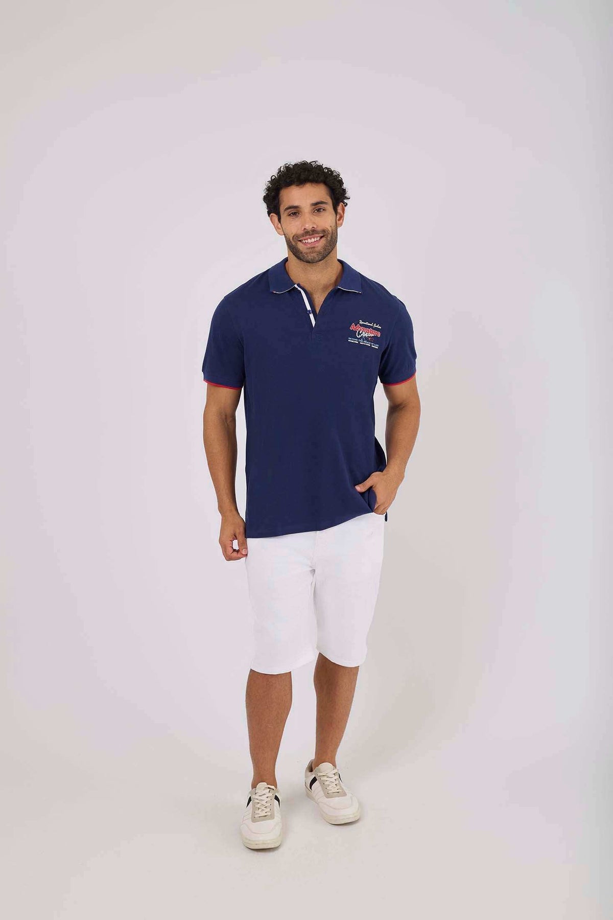 Men Regular Fit Polo - Dark Navy