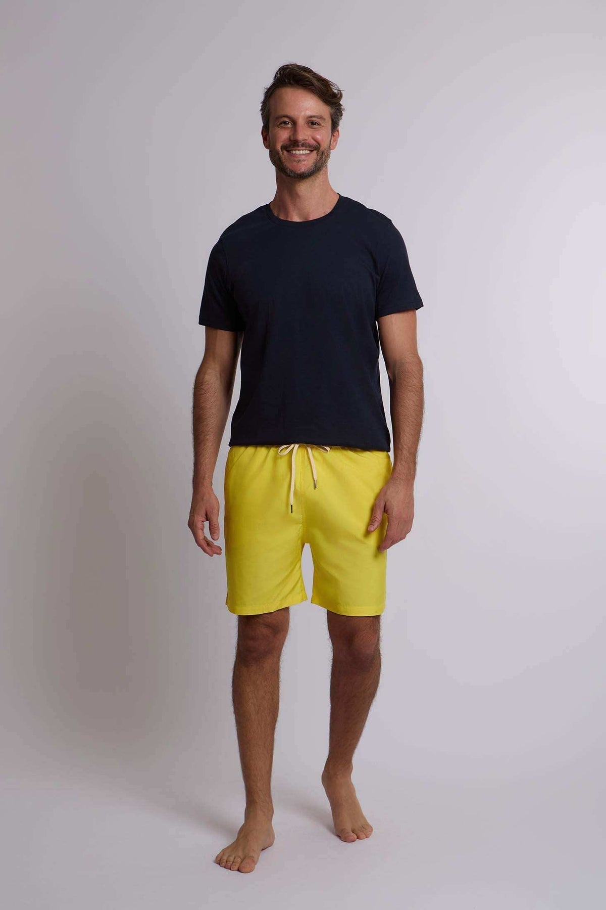Men Regular Fit Swimming Short - Yellow