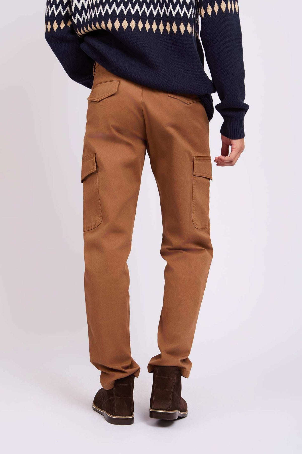 Men Regular Fit Pants Brown