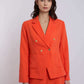 Women Regular Fit Blazer - Mandarin Red
