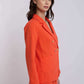 Women Regular Fit Blazer - Mandarin Red