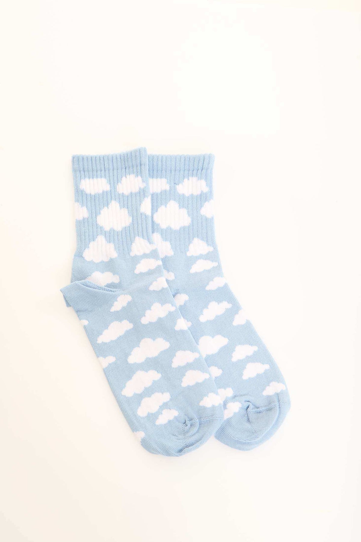 Crew Length Cloud Print Novelty Socks