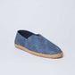 Dalydress men's blue denim espadrille with jute sole on white background