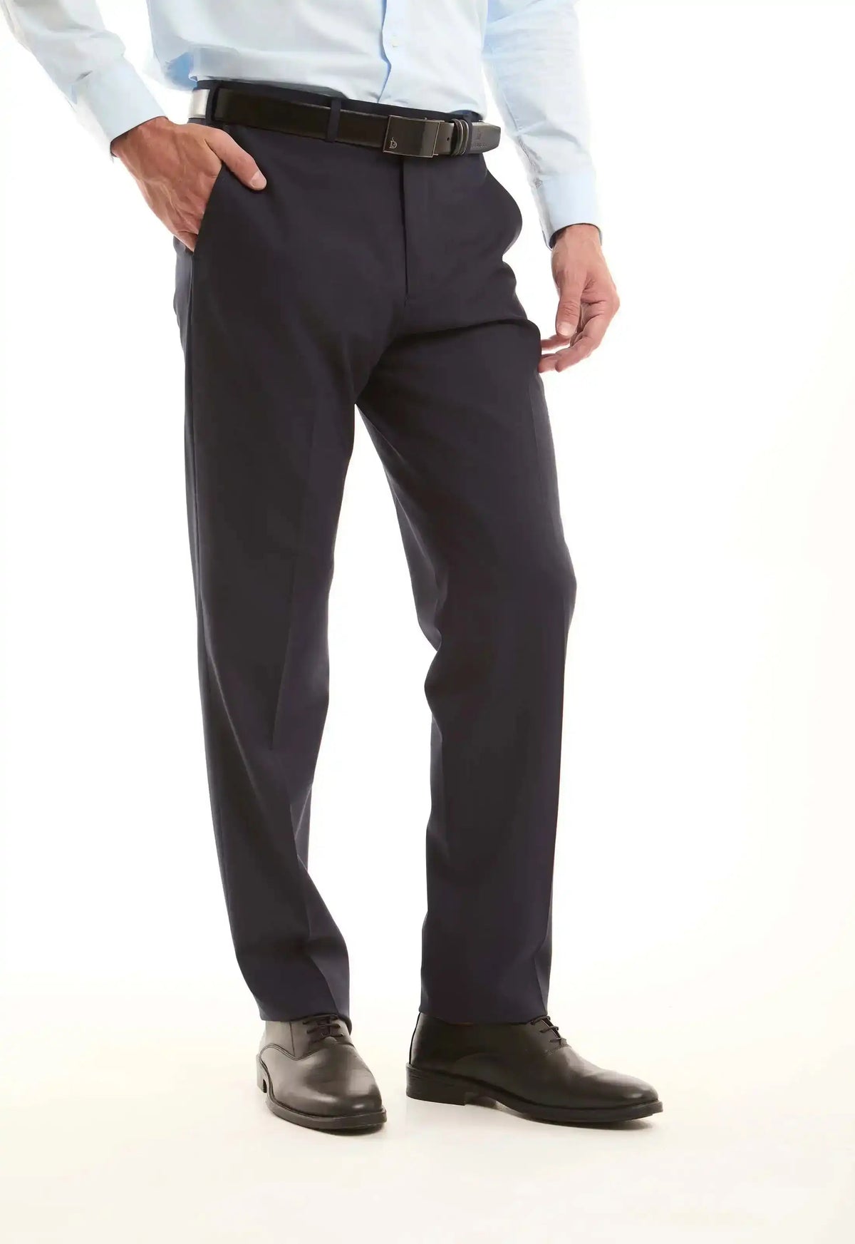 Wool-Blend Straight Pants