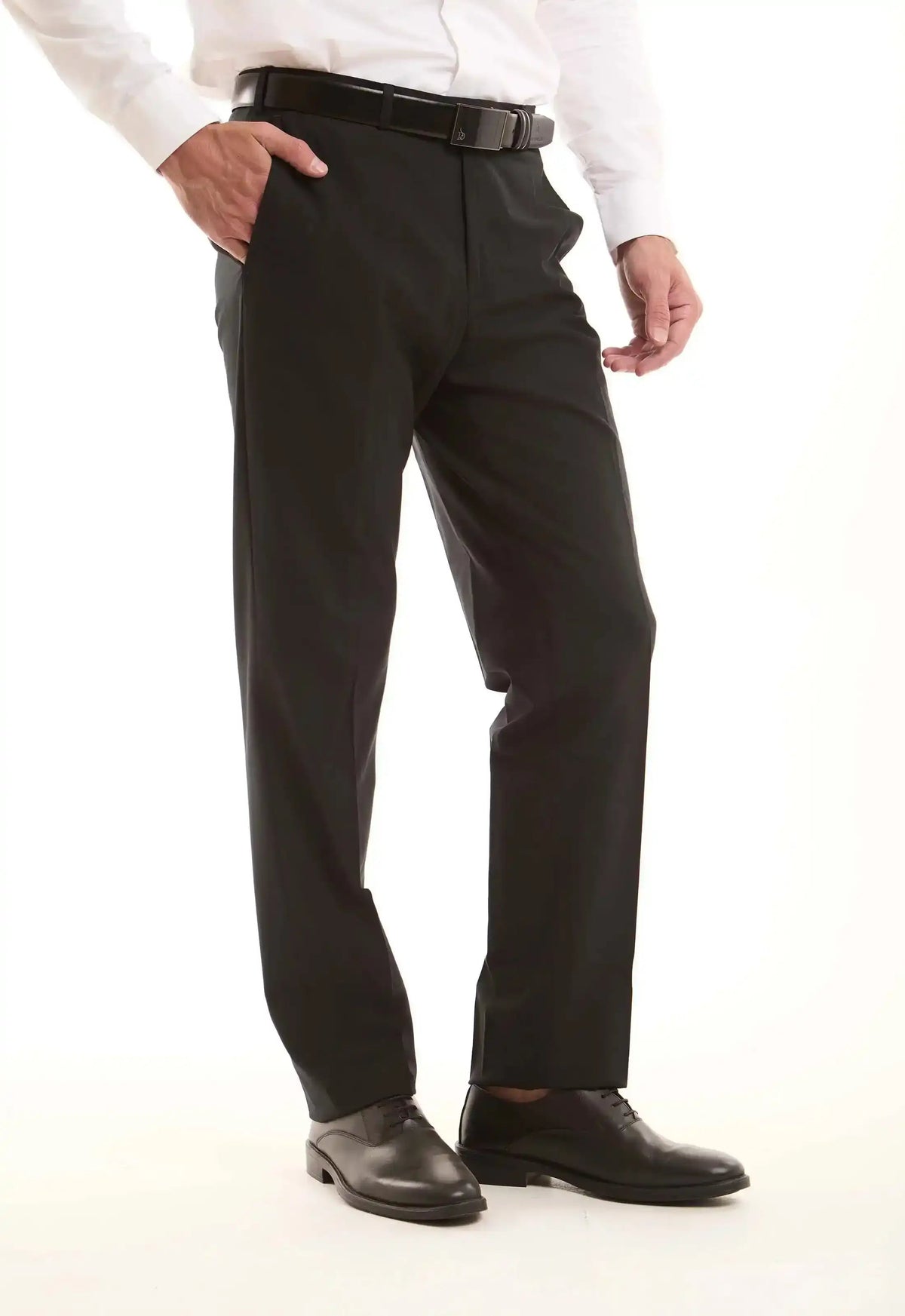 Wool-Blend Straight Pants