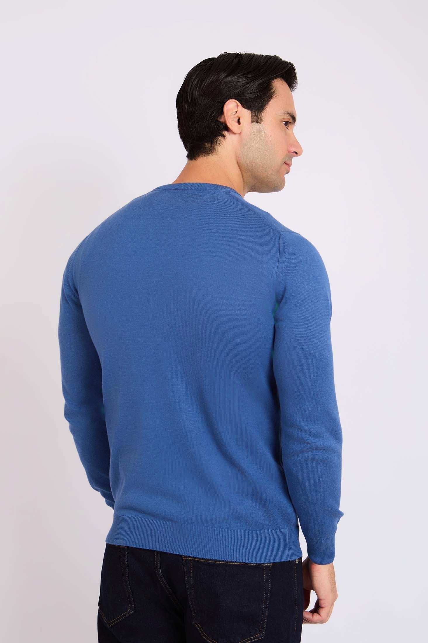 Men Regular Fit Pullover Blue