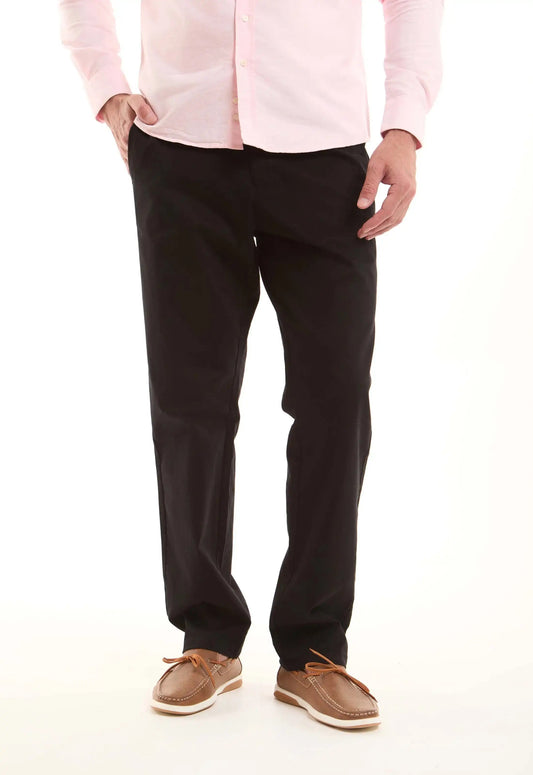 Black Cotton Casual Pants
