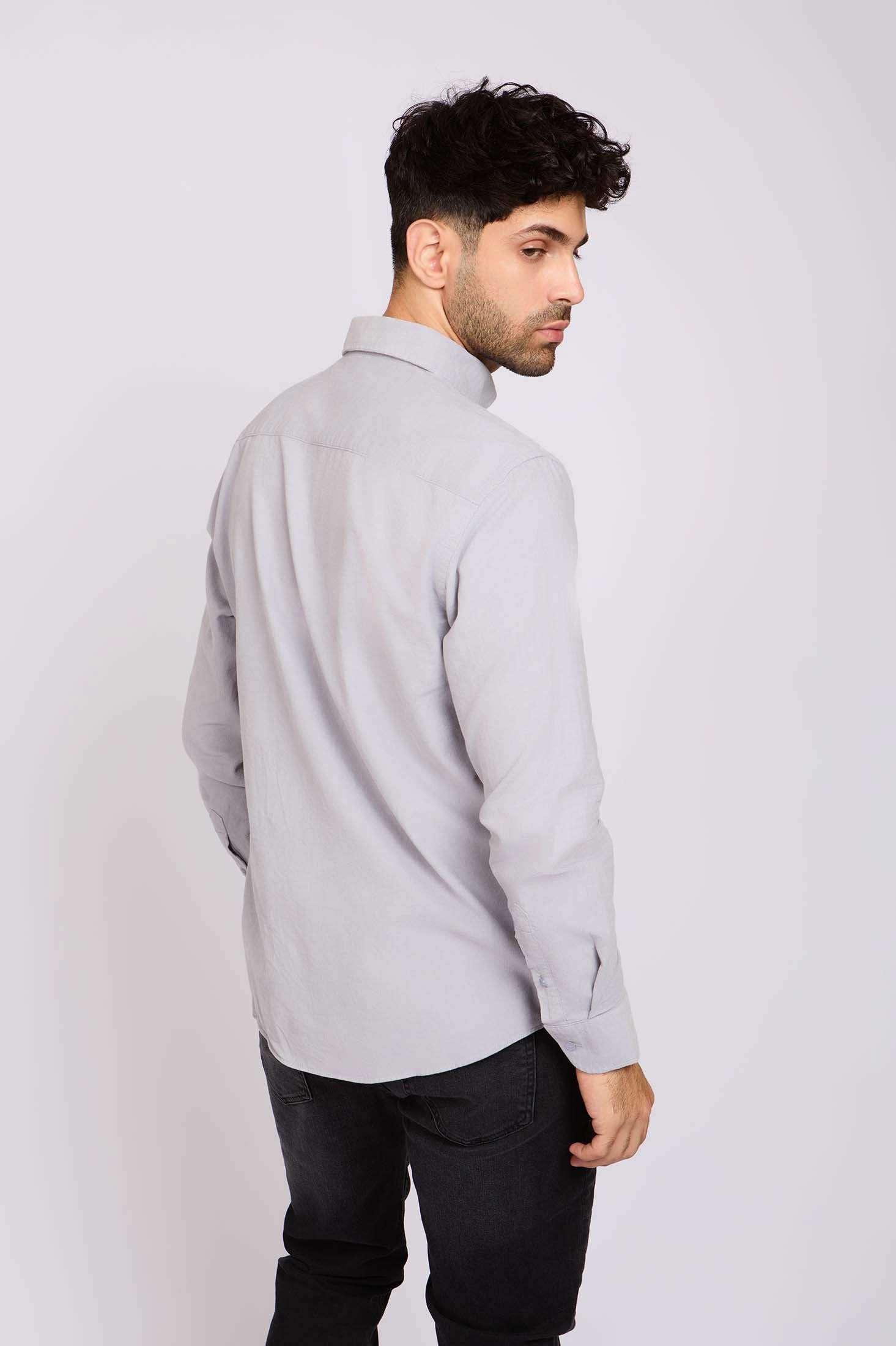 Men Regular Fit Shirt Grey