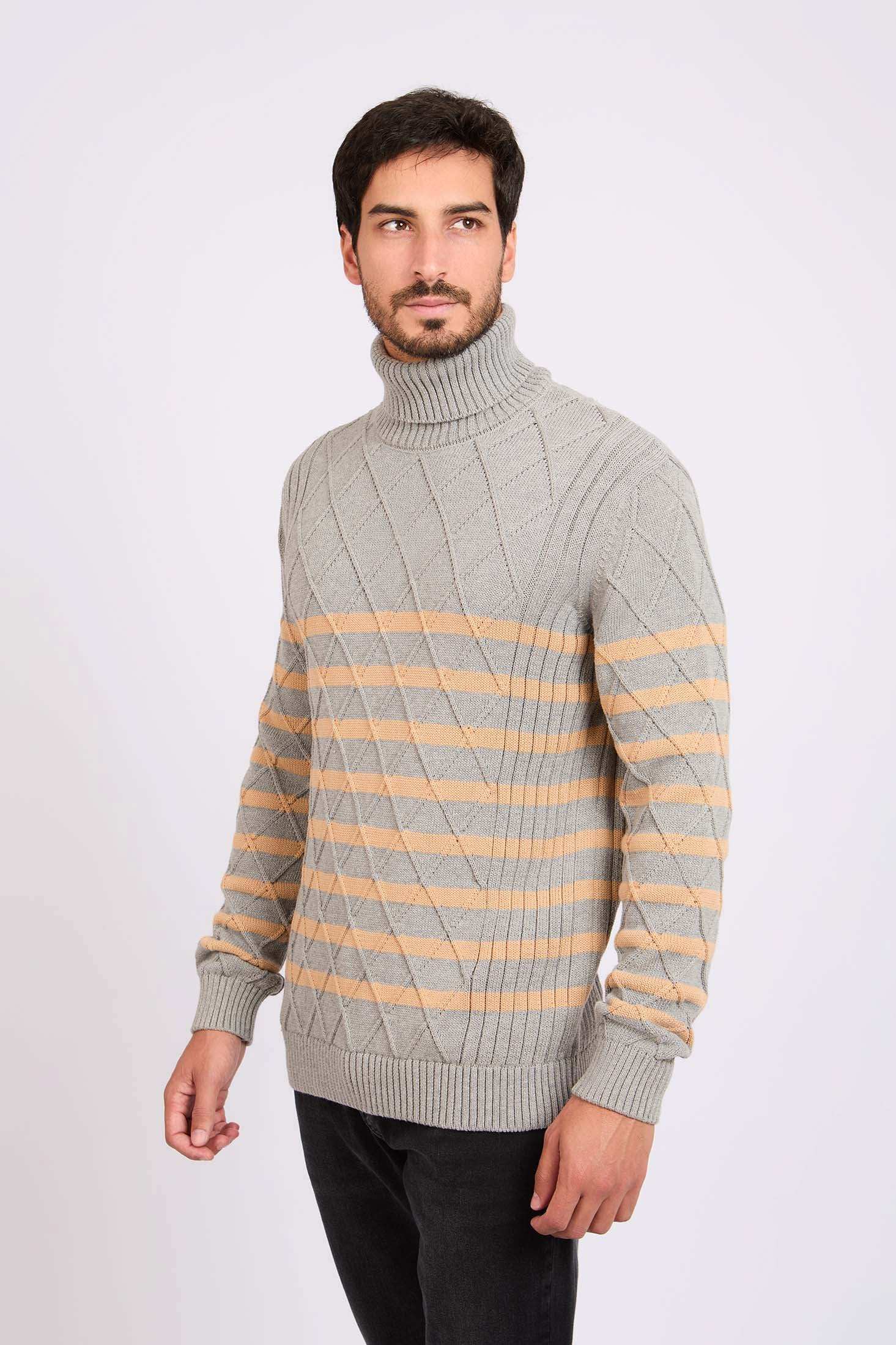 Men Regular Fit Pullover Grey