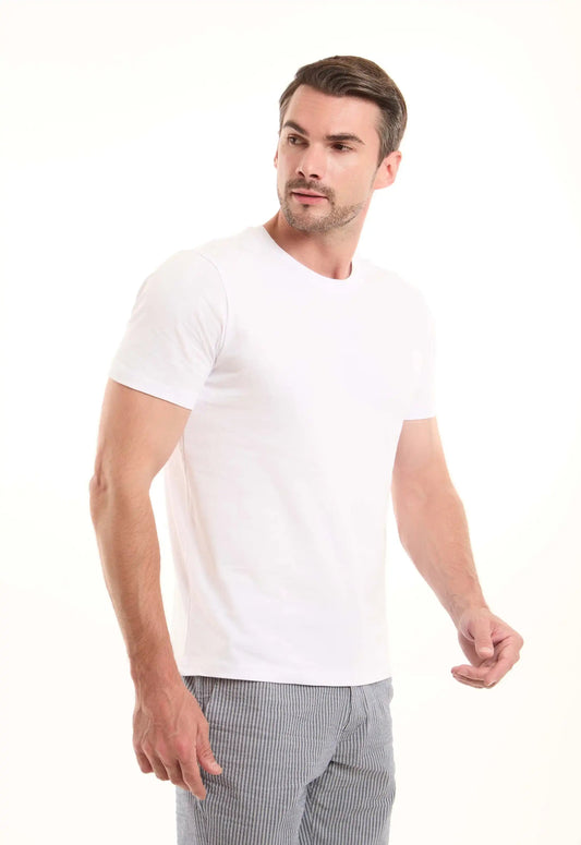 White Crew Neck Basic T-Shirt