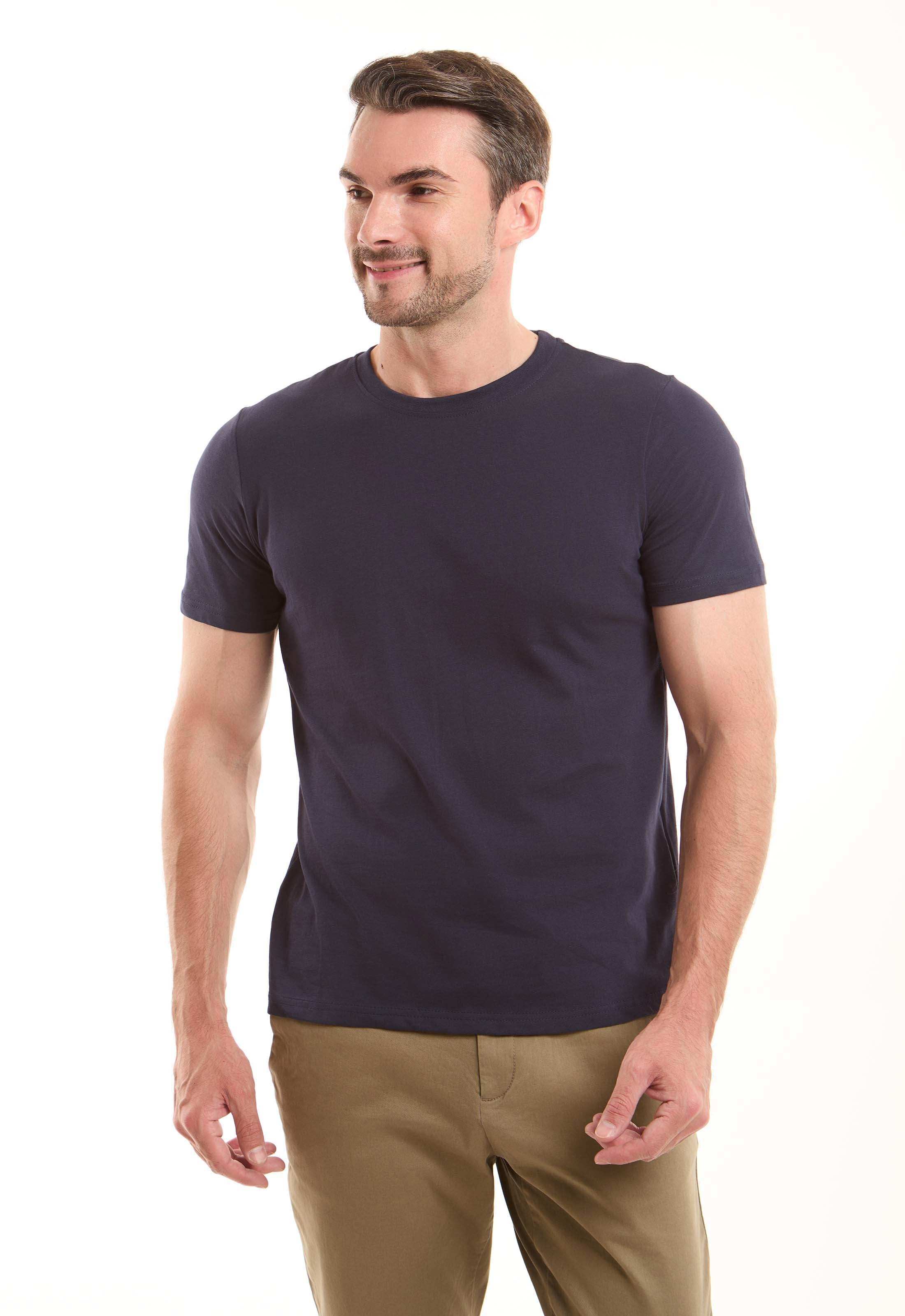 Crew Neck Solid Basic Tee
