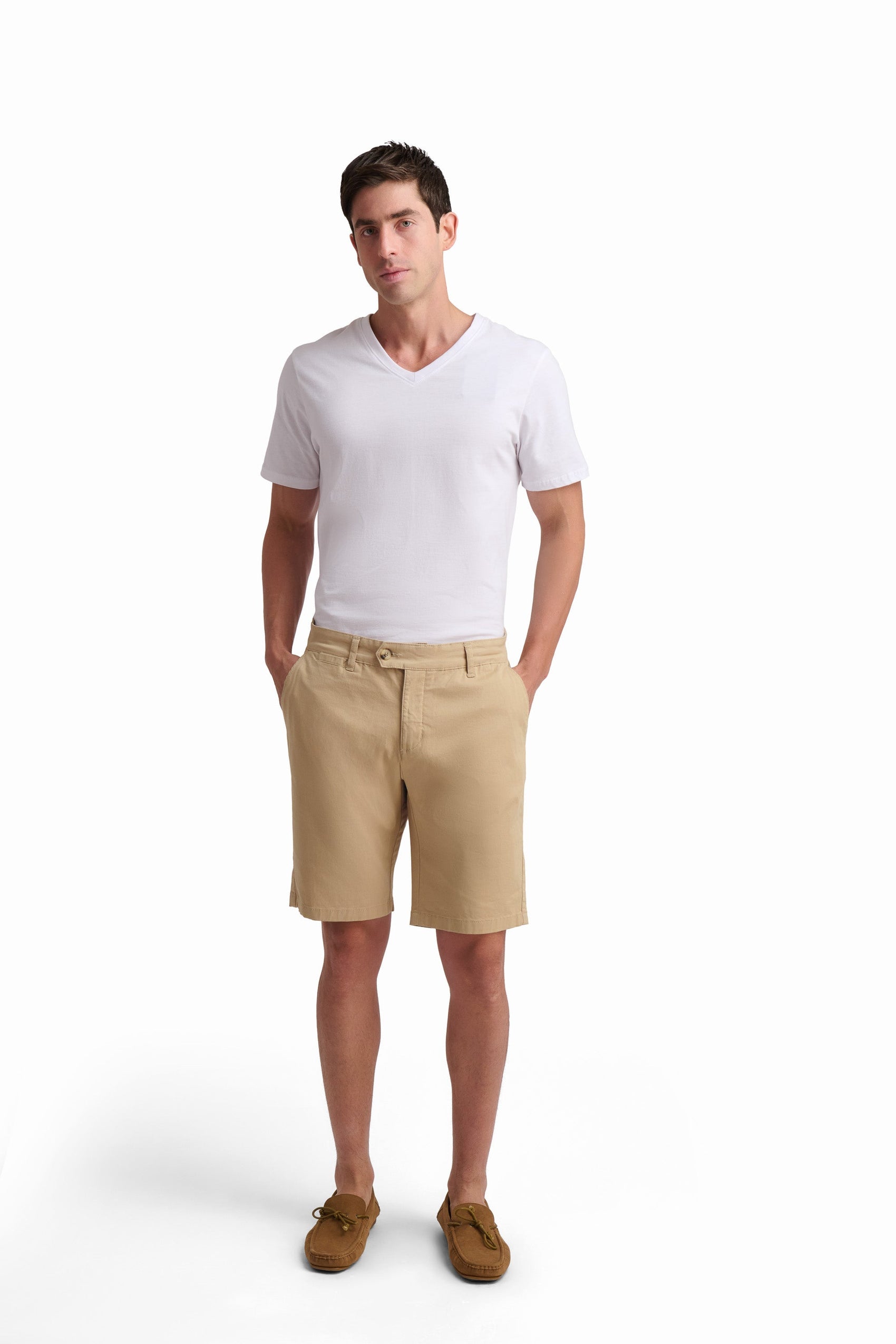 White V-Neck Basic T-Shirt