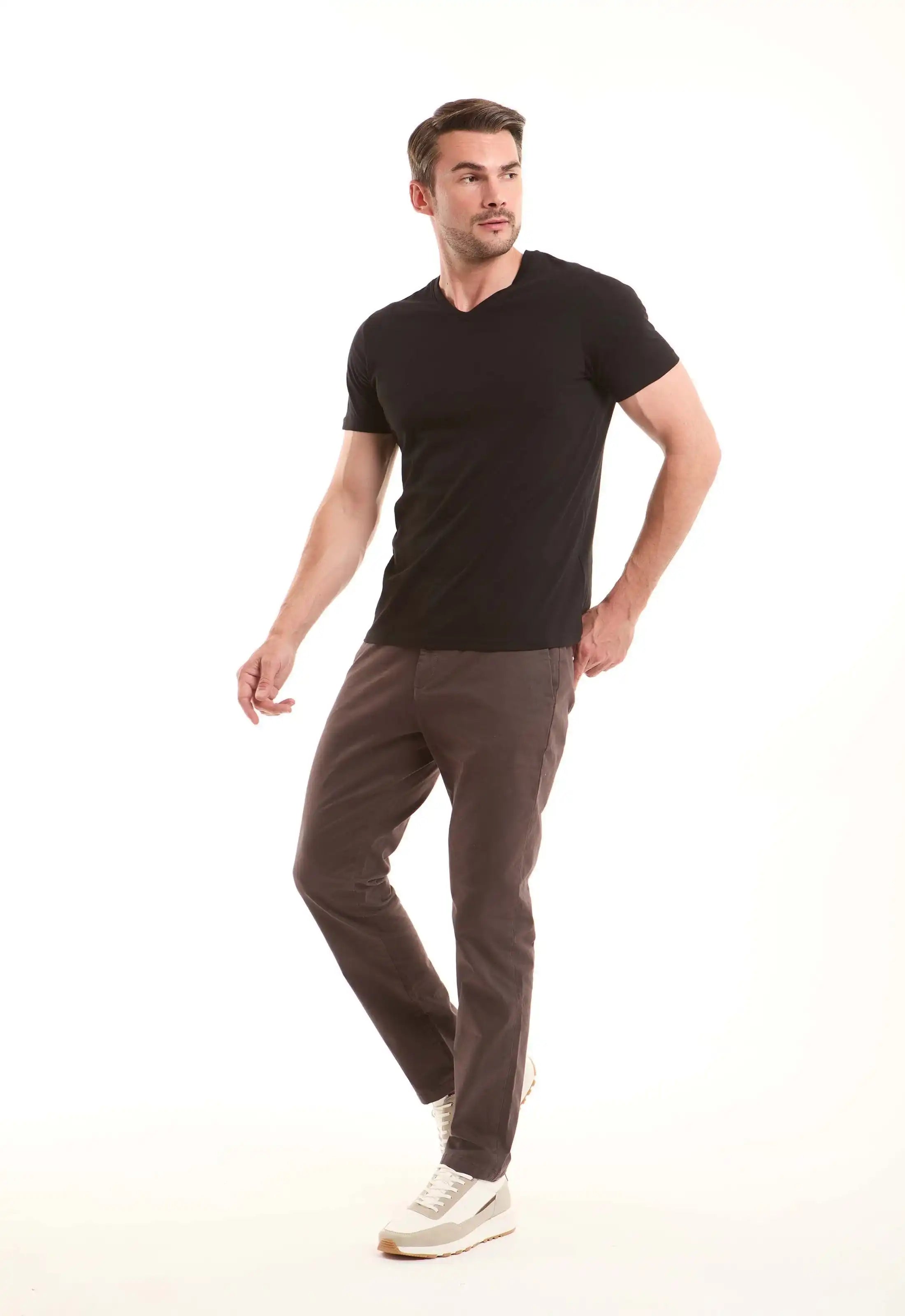 V-Neck Solid Basic Tee