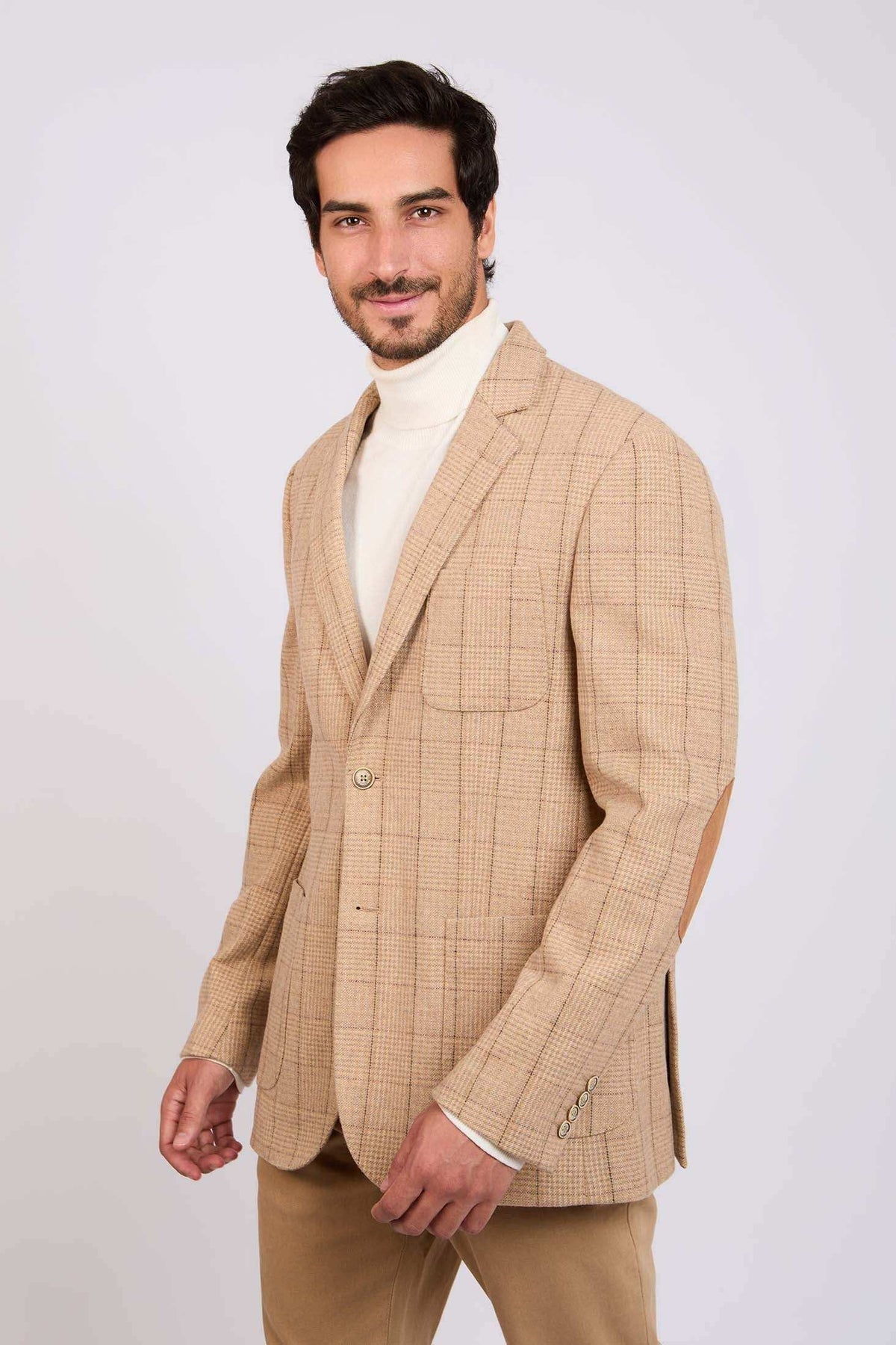 Men Regular Fit Blazer Beige
