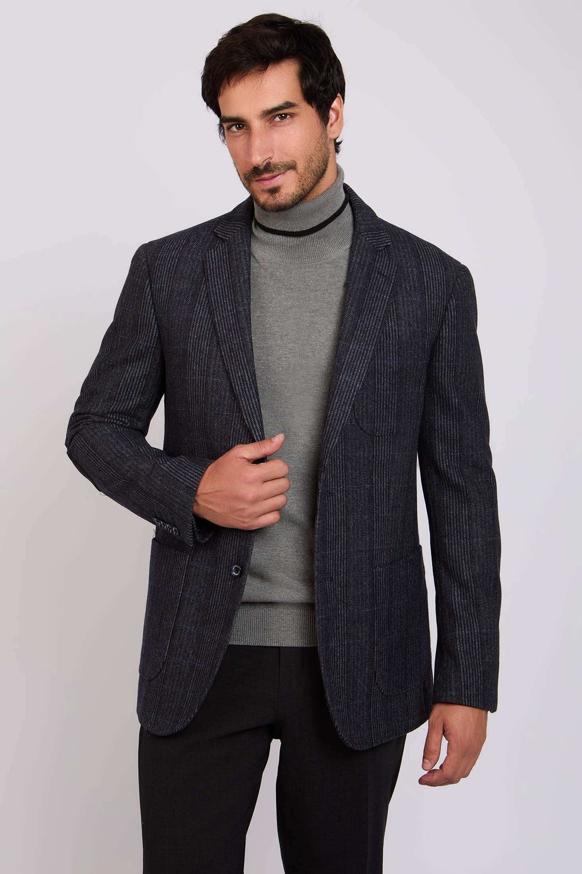 Men Regular Fit Blazer Navy
