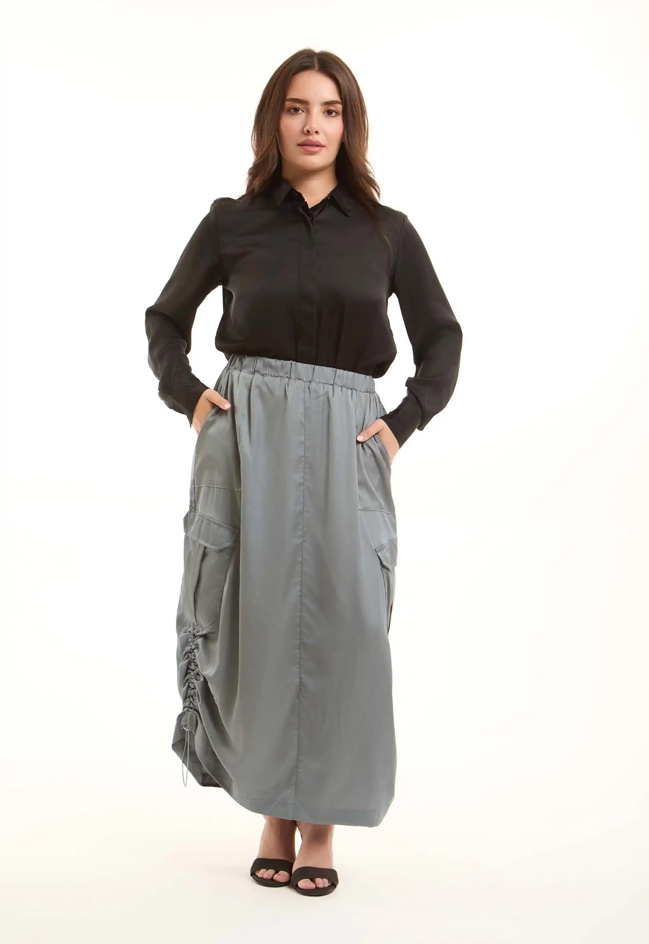 Black Satin Classic Shirt
