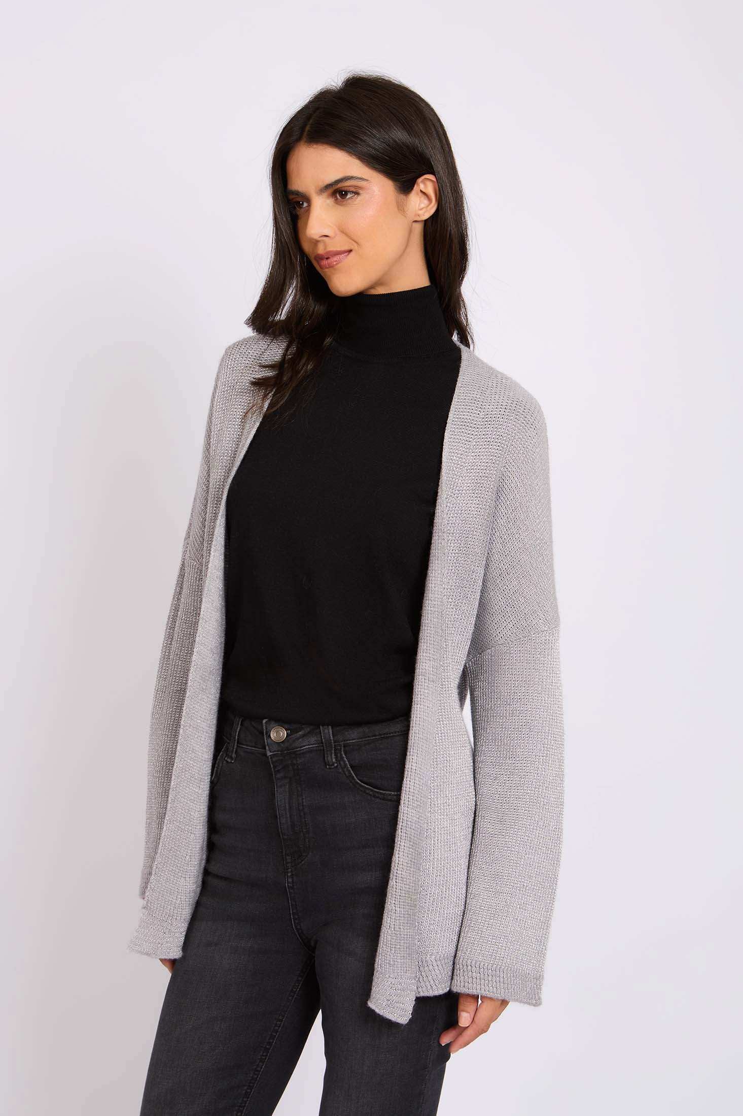 Women Regular Fit Cardigan Grey