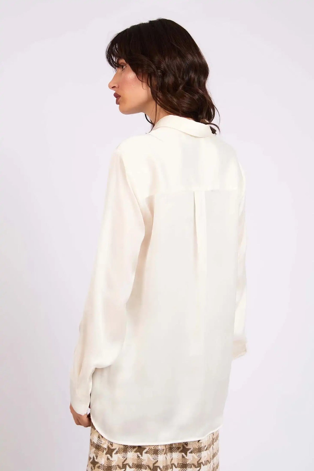 Satin Button-Down Shirt