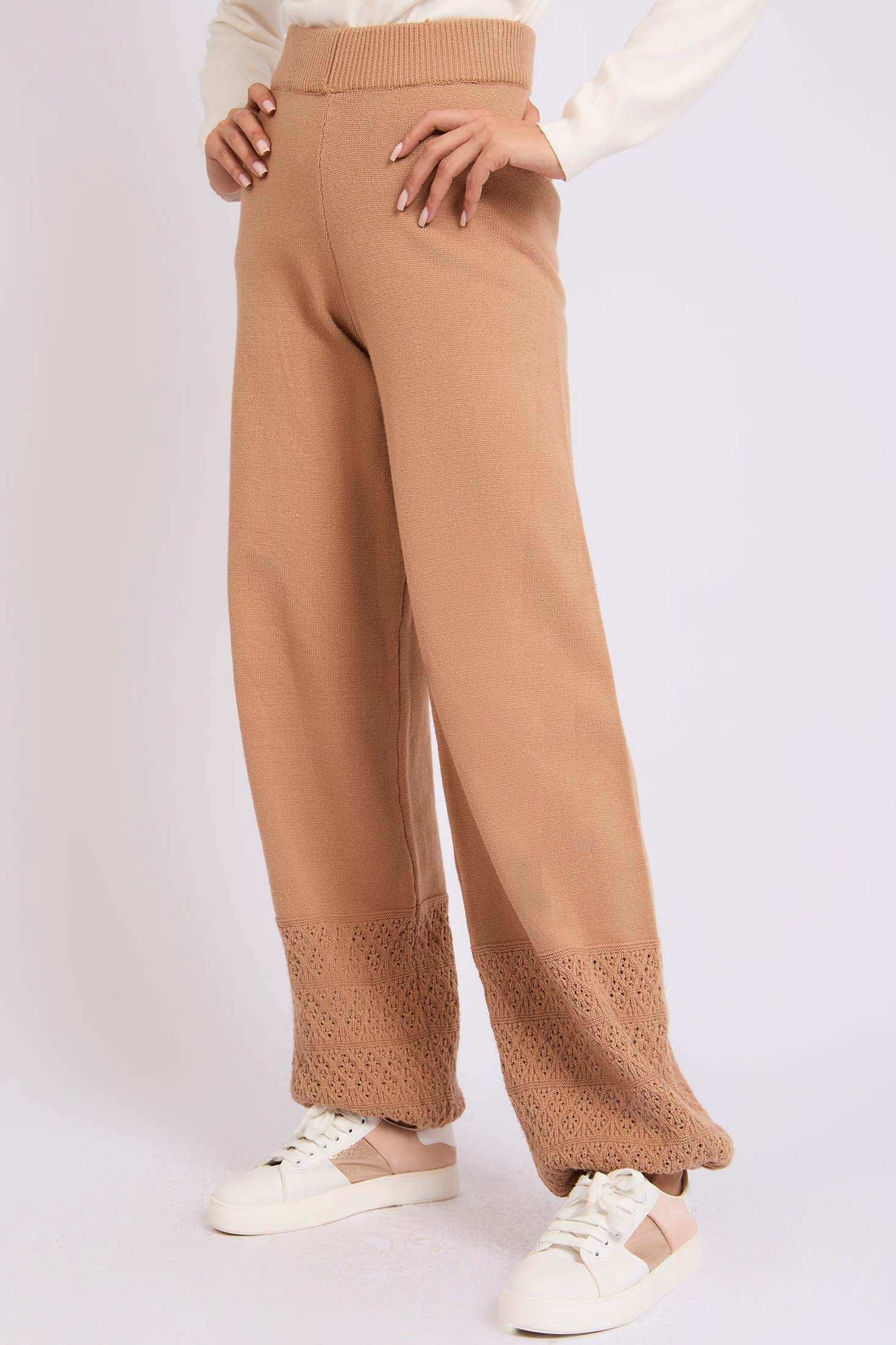 Women Regular Fit Pants Brown