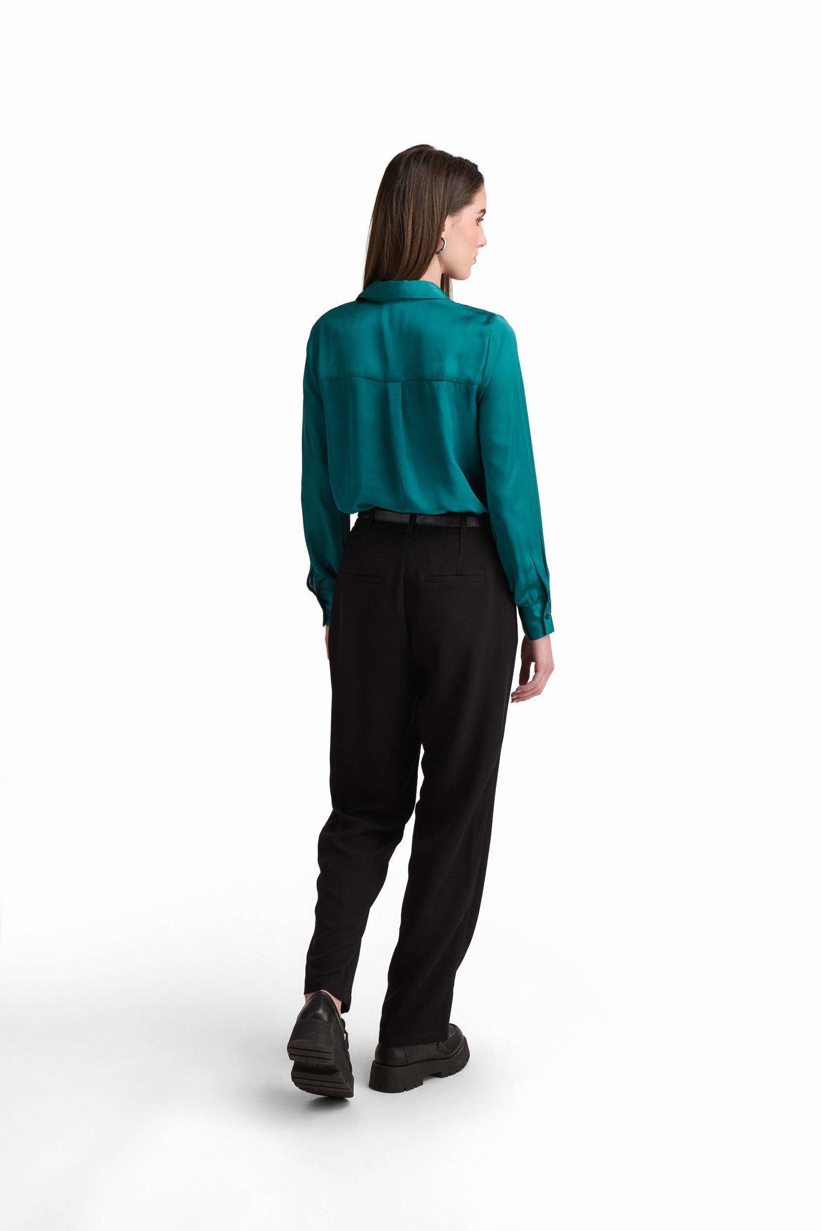 Black High-Waist Straight Pants