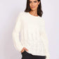 Women Regular Fit Pullover Off White