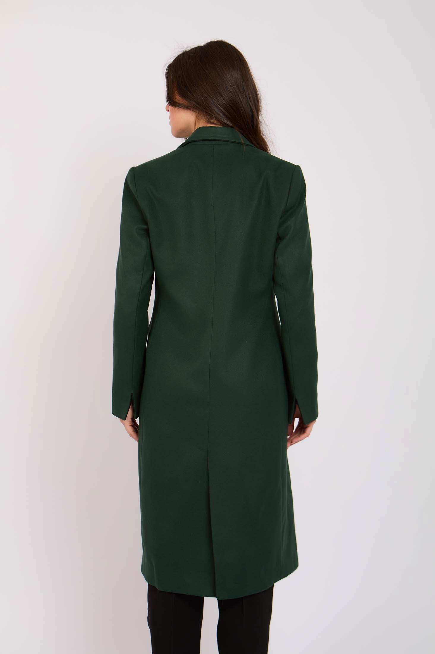 Women Regular Fit Coat Green