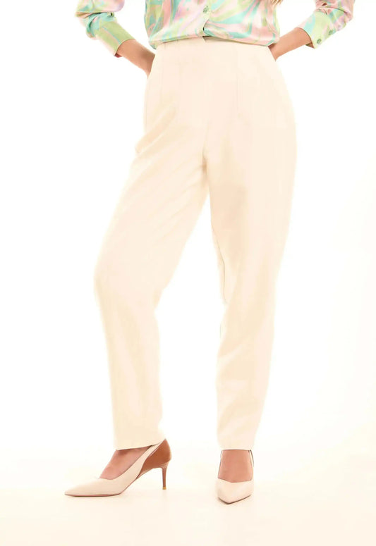 Cream Straight-Leg Pants