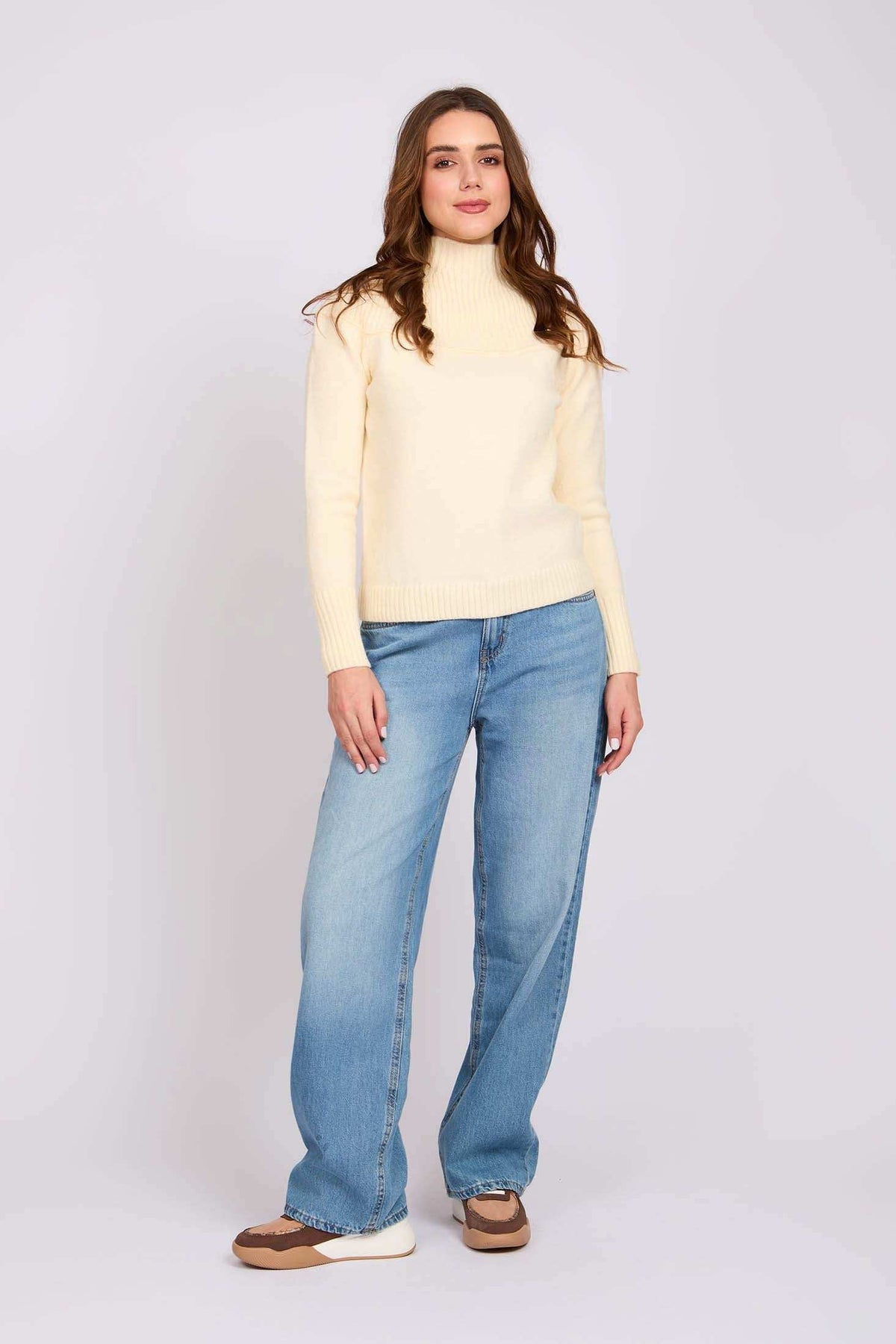 Women Regular Fit Pullover Sugar Off White