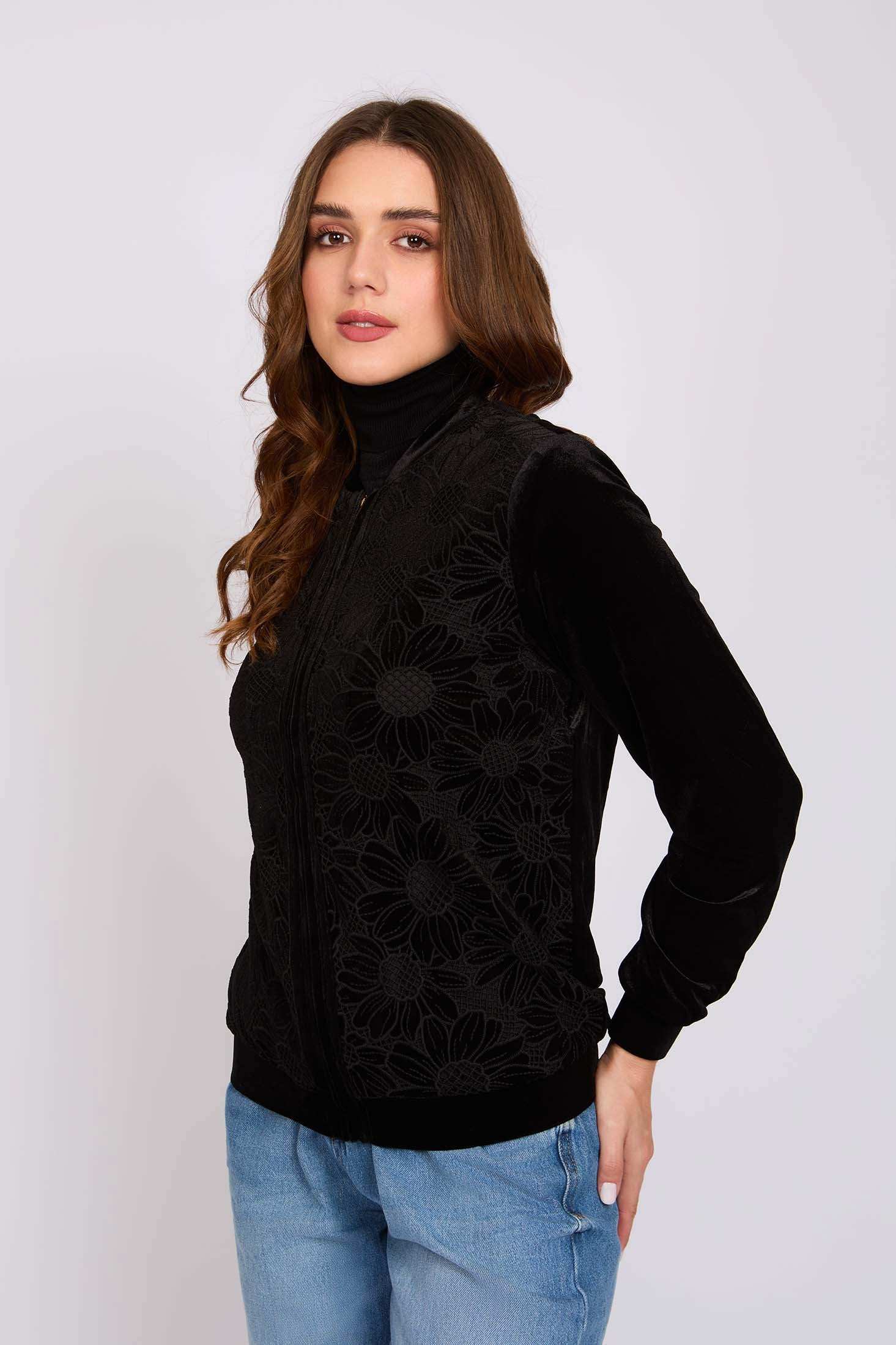 Women Regular Fit Jacket Black