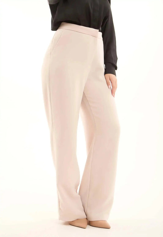Light Beige High-Rise Trousers