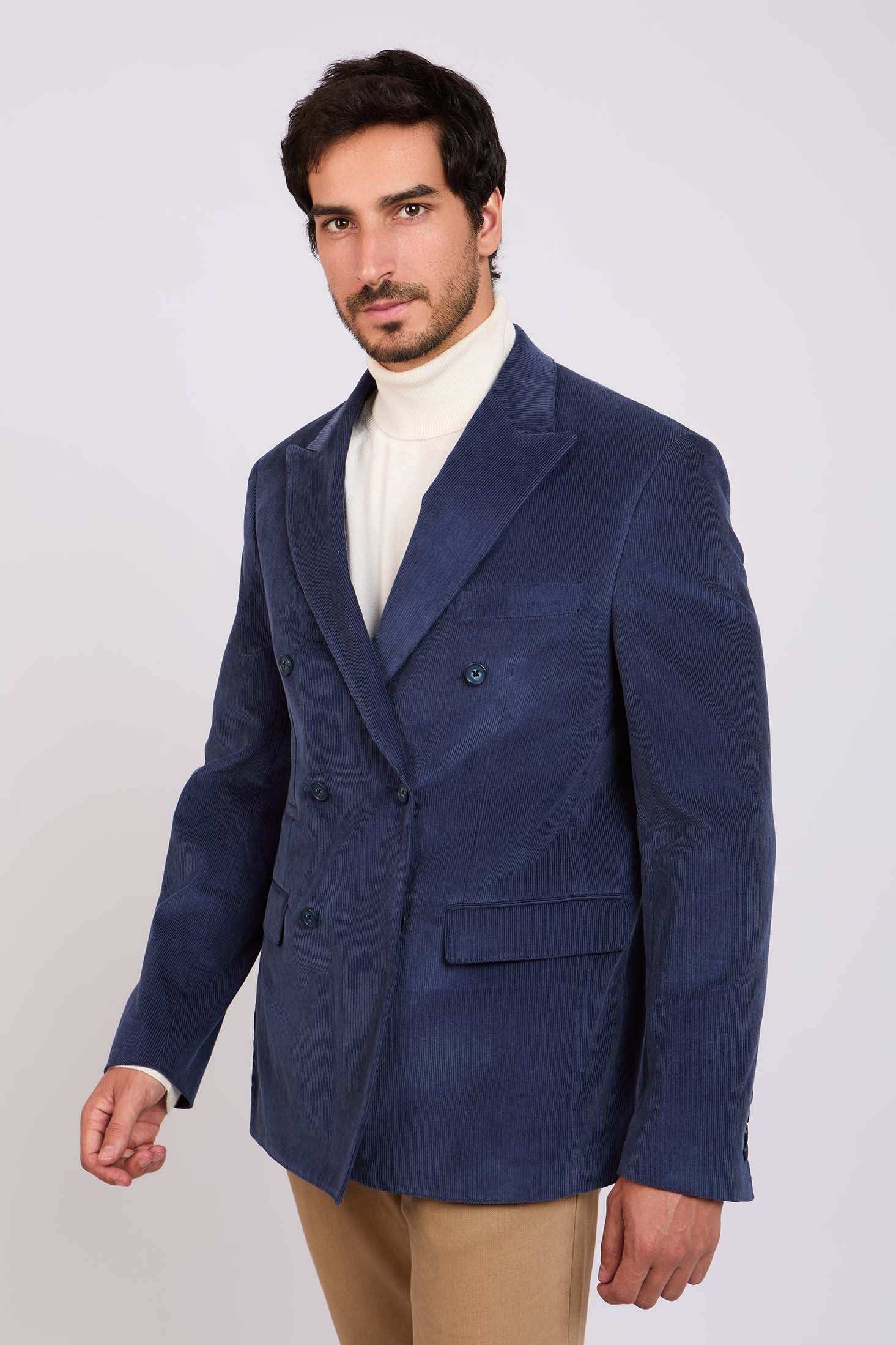 Men Regular Fit Blazer Navy