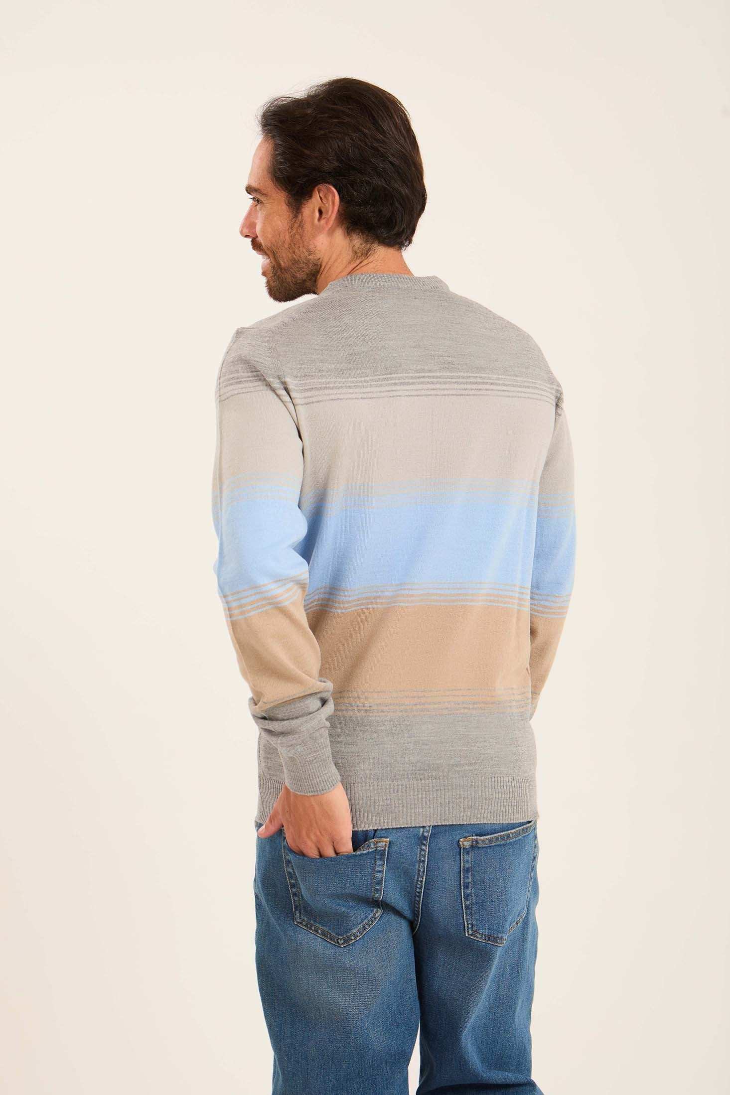 Men Striped Regular Fit Pullover Multicolor