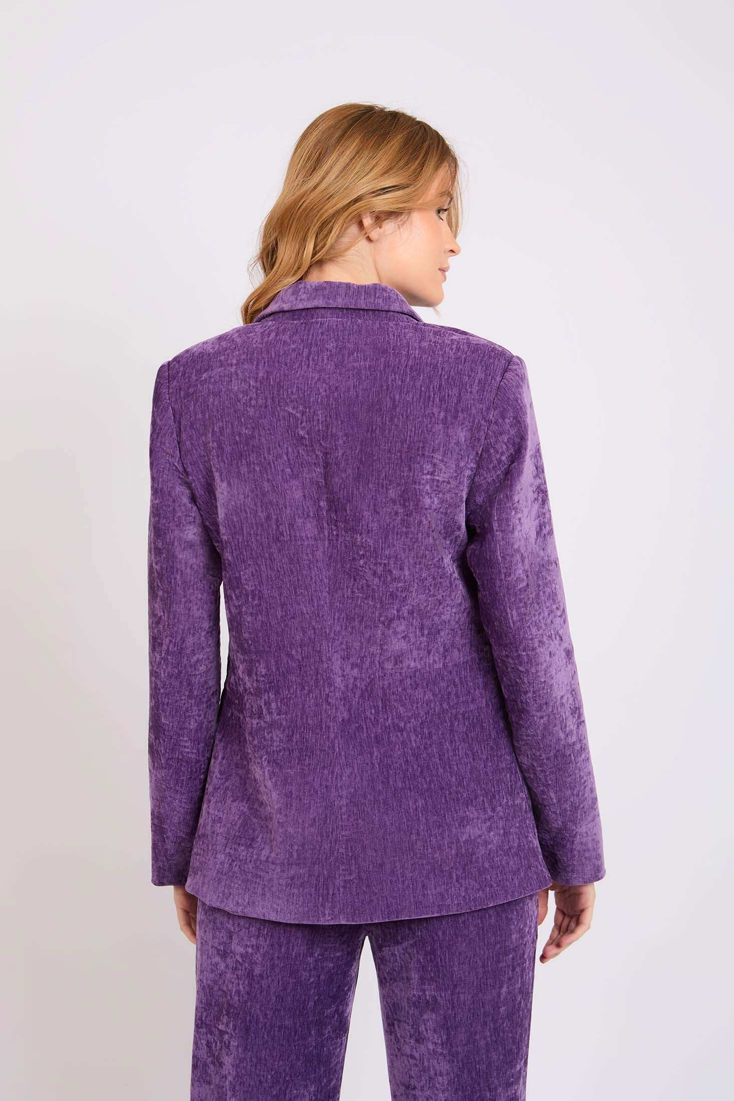 Women Regular Fit Blazer Purple