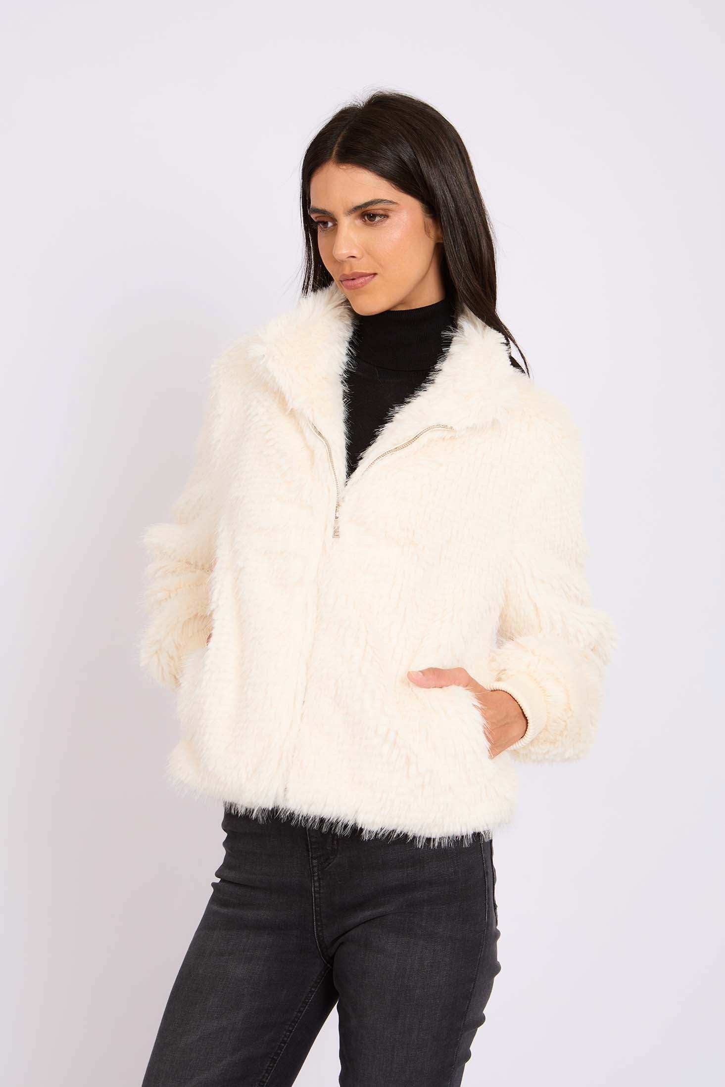 Women Regular Fit Jacket Off White